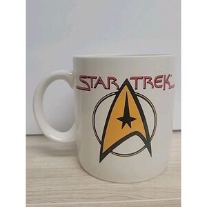 Vtg 1994 Star Trek Pfaltzgraff Ceramic Coffee Mug Double Sided Logo EUC 11 Oz